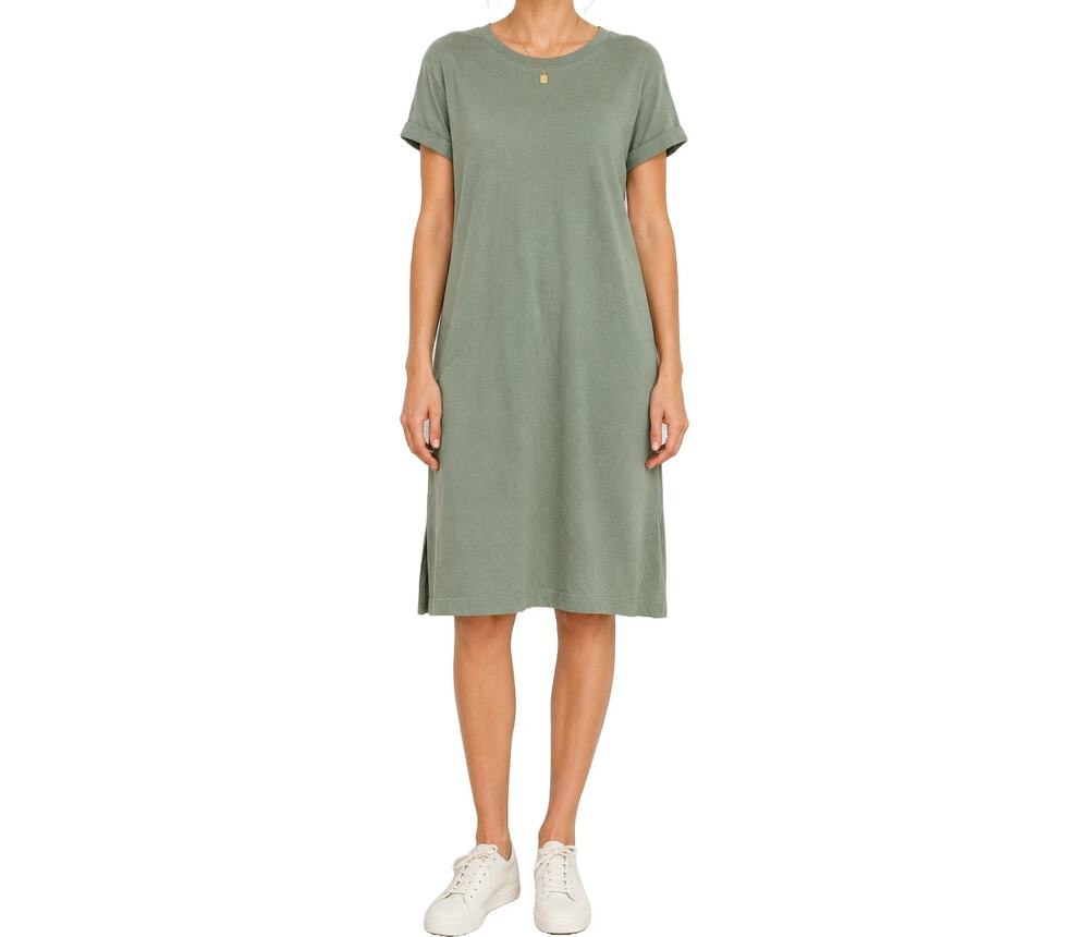Time & Tru Green Cotton T-Shirt Dress Size S Minimal Casual Tee Dress